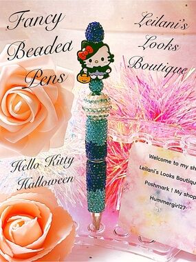 Fancy beaded Pen/gifts/halloween/hello kitty/witch/